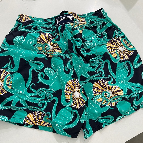 VILEBREQUIN Moorea Octopus Swim Trunks Bathing Suit Green Size Boys L - Picture 3 of 8